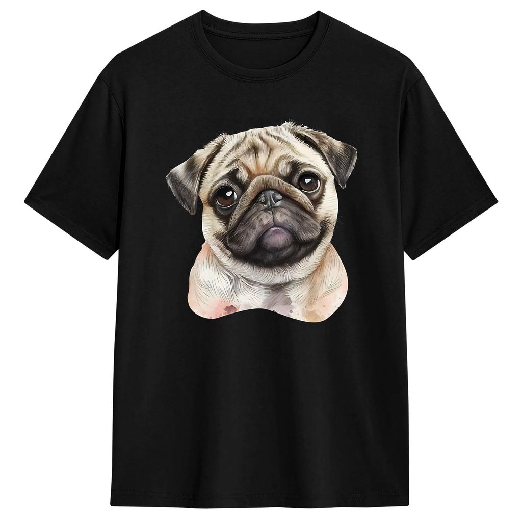Funny Border Collie Face Portrait Pure Cotton T Shirt For Couple Beach Y2K TShirts ONeck Harajuku Tees Oversized Clothes