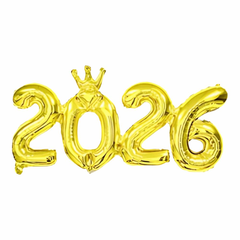 Crown 2026 Number Foil Balloons New Year Navidad 2026 Eve Party Decoration Party Supplies 16in Christmas Decorations Photo Prop