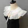 Ruffle Trim Lace Faux Collar Decorative Collar for Blouse Skirt Removable False Collar Adjustable Shawl All Matching