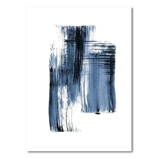 Abstraktes, modernes, minimalistisches Poster, blaues Graffiti, lässig, einfach, frisch, Druck auf Leinwand, Bild für Wohnzimmer, Schlafzimmer, Arbeitszimmer, Dekoration