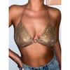 Transition Sexy Bar Club Chest Necklace Body Chains Sexy Street Wear Fashion Air Drill Tassel Vest Gold