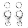 2x 925 Sterling Silver Lobster Claw Clasp With Jump For Jewelry Finding