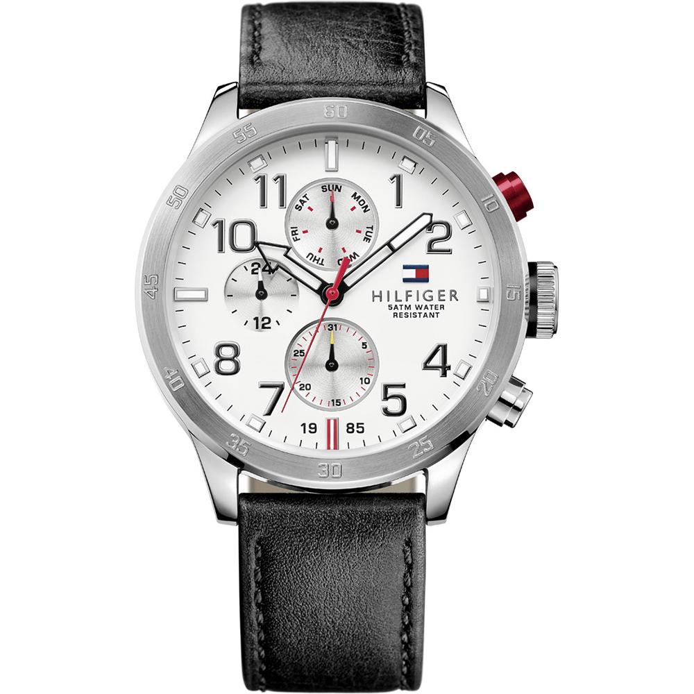 Tommy Hilfiger Trent White Dial Black Leather Men s Quartz Watch 1791138 белый