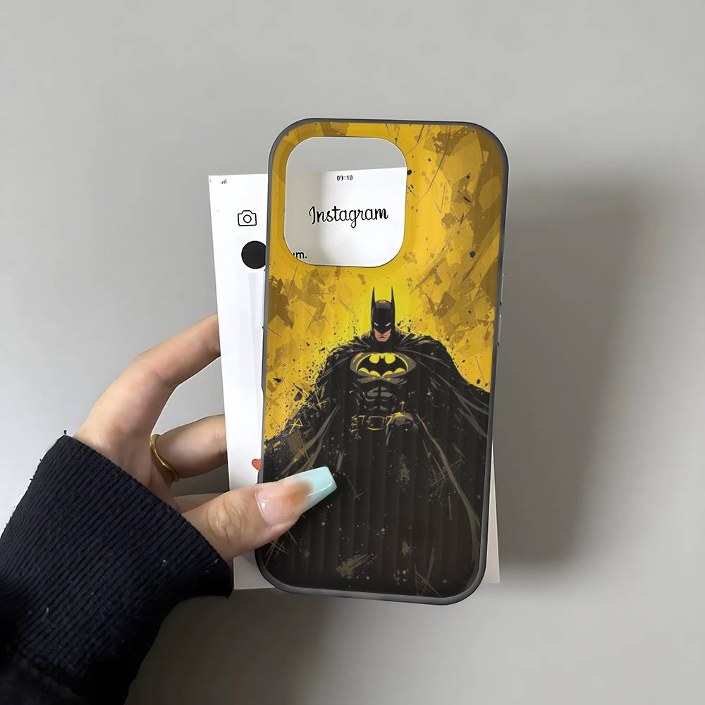

W-Batmans-r Soft Corrugated Phone Case For IPhone 11 12 13 14 15 16 17 Pro Max Plus Pro Shockproof Cover iPhone 13 pro