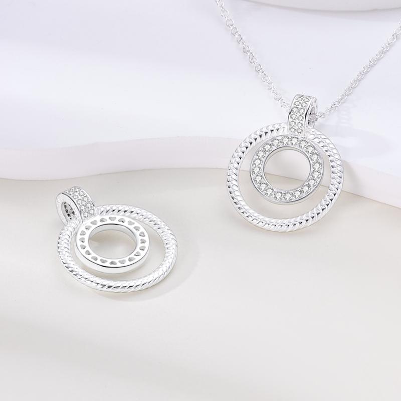 Angel's Wings Feather Necklace 925 Silver Original Blue Eyes Long Chain Link For Mom Women Wedding Party Jewelry Gift