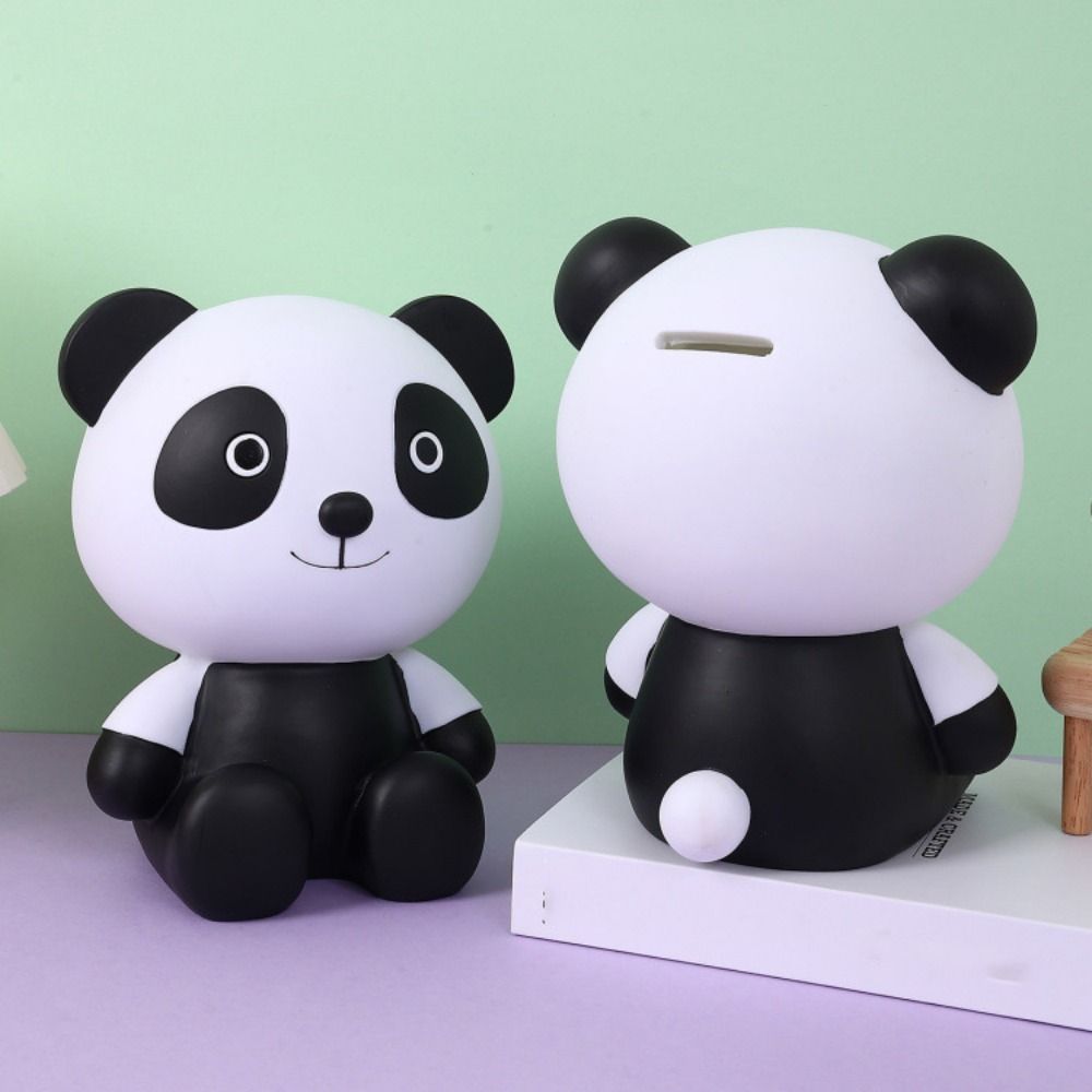 Cartoon Little Panda Piggy Bank Handmade Desktop Panda Ornament Animal Saving Jar Festival Gift