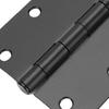 Rounded Door Hinges 3.5 Inch 5/8 Radius Matte Black Exterior Interior Door Hinges for Doors Office Bed Room Outdoor Window Construction Hardware