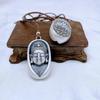 999 Sterling Silver Buddha Head Pendant Necklace with Lotus for Women - Retro Ethnic Style