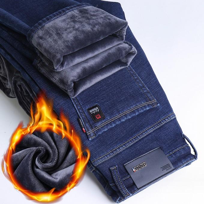 High-end Smoke Gray Jeans Straight Loose Spring and Autumn Thick Medium Diagonal Pocket Casual Pants Large Size Winter