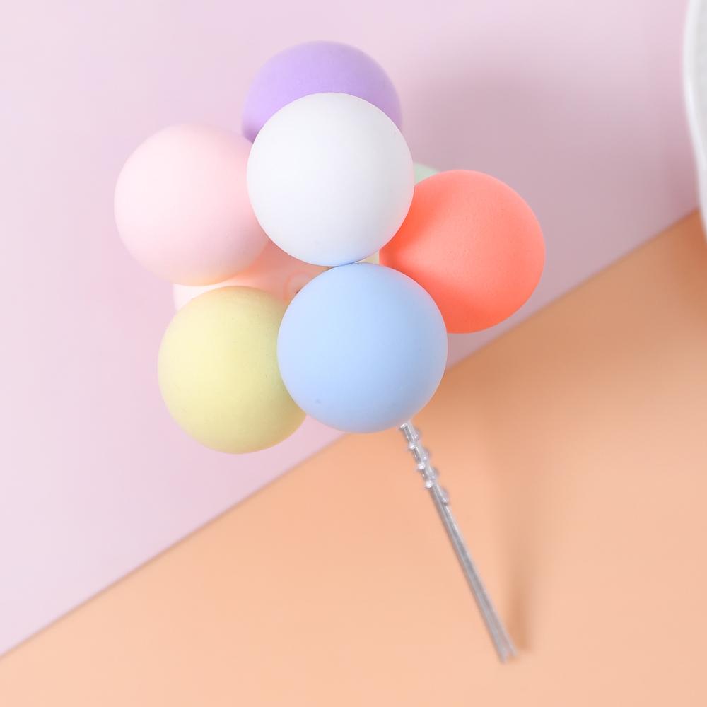 Cake Topper Color Mixing Ball Happy Birthday Cake Topper Decoration DIY Cupcake Flag Ornament Wedding Christmas Ball Gifts Decor