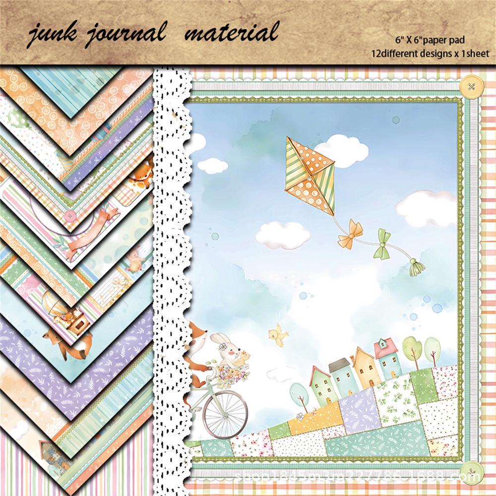 12 Sheets Retro Wine-Themed Collage Background Paper for Journaling