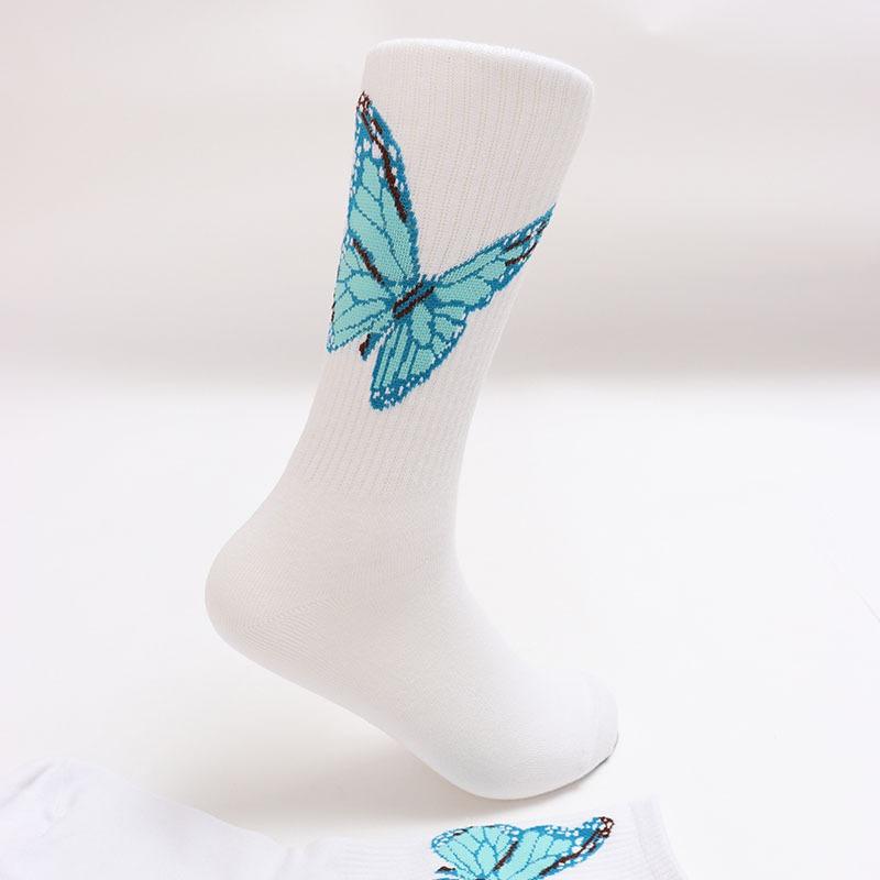Calzini medi di cotone sportivi da donna Spring Street con farfalla