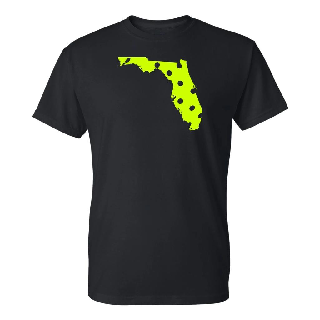 Pickleball Staat Florida Basic Baumwoll-T-Shirt - Schwarz