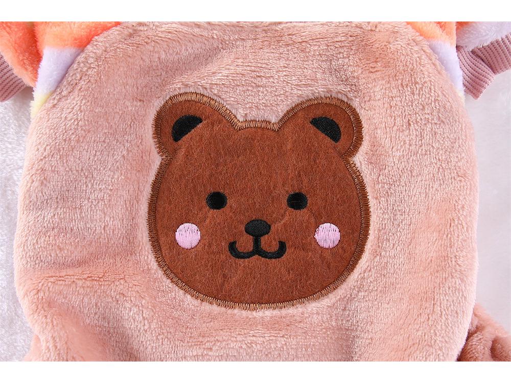 Pet Warmth Flannel Four-Legged Autumn/Winter Leashable Outfit for Dogs & Cats