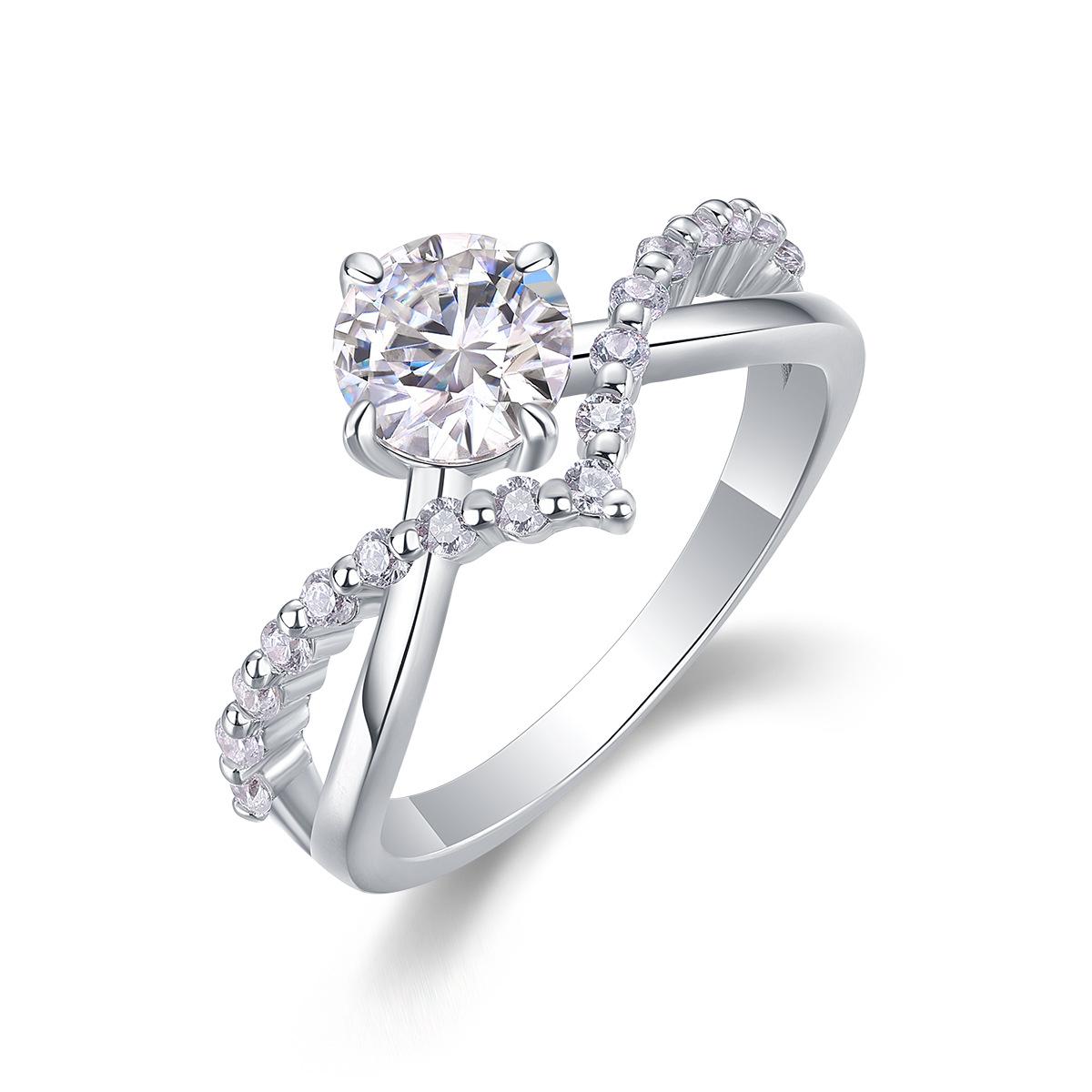 

Серебряное кольцо S925 с муассанитом, закрытое кольцо Beauty 5