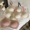 Japanese Sweet Lace Floral Seamless Underwear Women's Thin Small Breasts Gather and Pull Anti-sagging Breathable Bra
