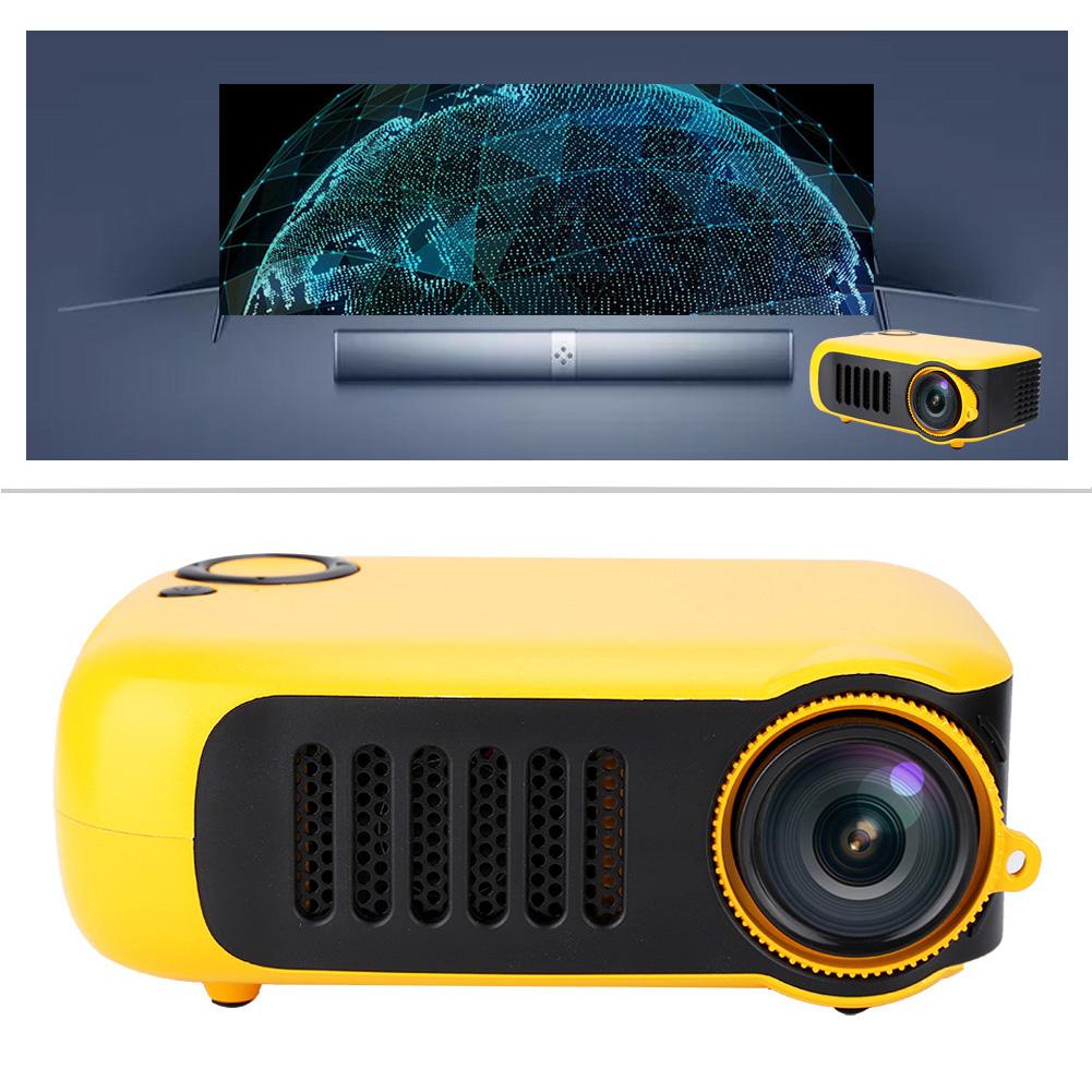 Portable Home 480*320 HD Resolution Video Projector Yellow for Children