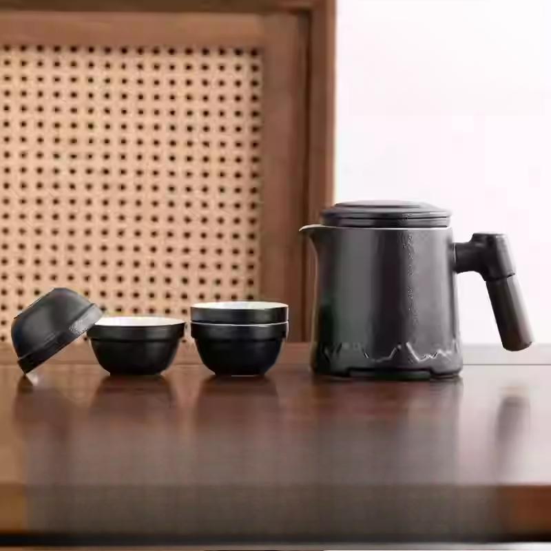 Portable Travel Tea Set Outdoor Portable Kung Fu Brewing Teapot Teacup Small Set Easy Camping Business Trip
