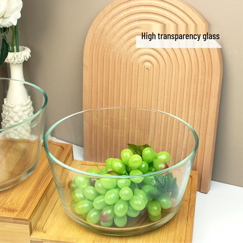 RuHan Ceramic Lace-Edge Serving Bowl Set with Bamboo Stand