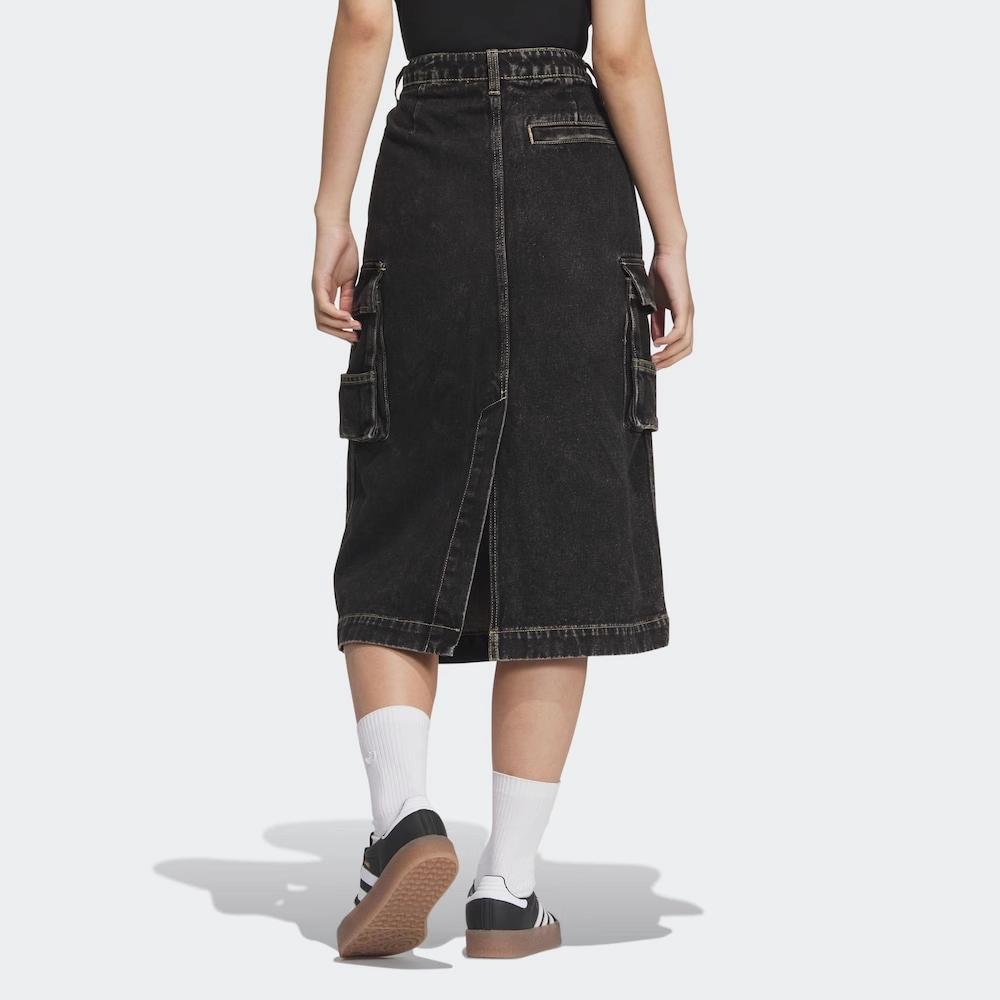 adidas Originals Women's RAC DENIM SKIRT Black Washed Denim Women JX6864