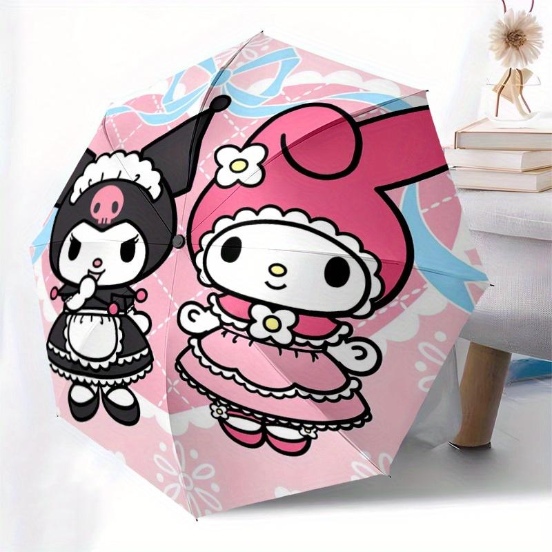 1pc My Melody and Kuromi Dress-Up Umbrella with Plastic Handle,Suitable for All Seasons Home Travel Outdoor UmbrellaSanlio556