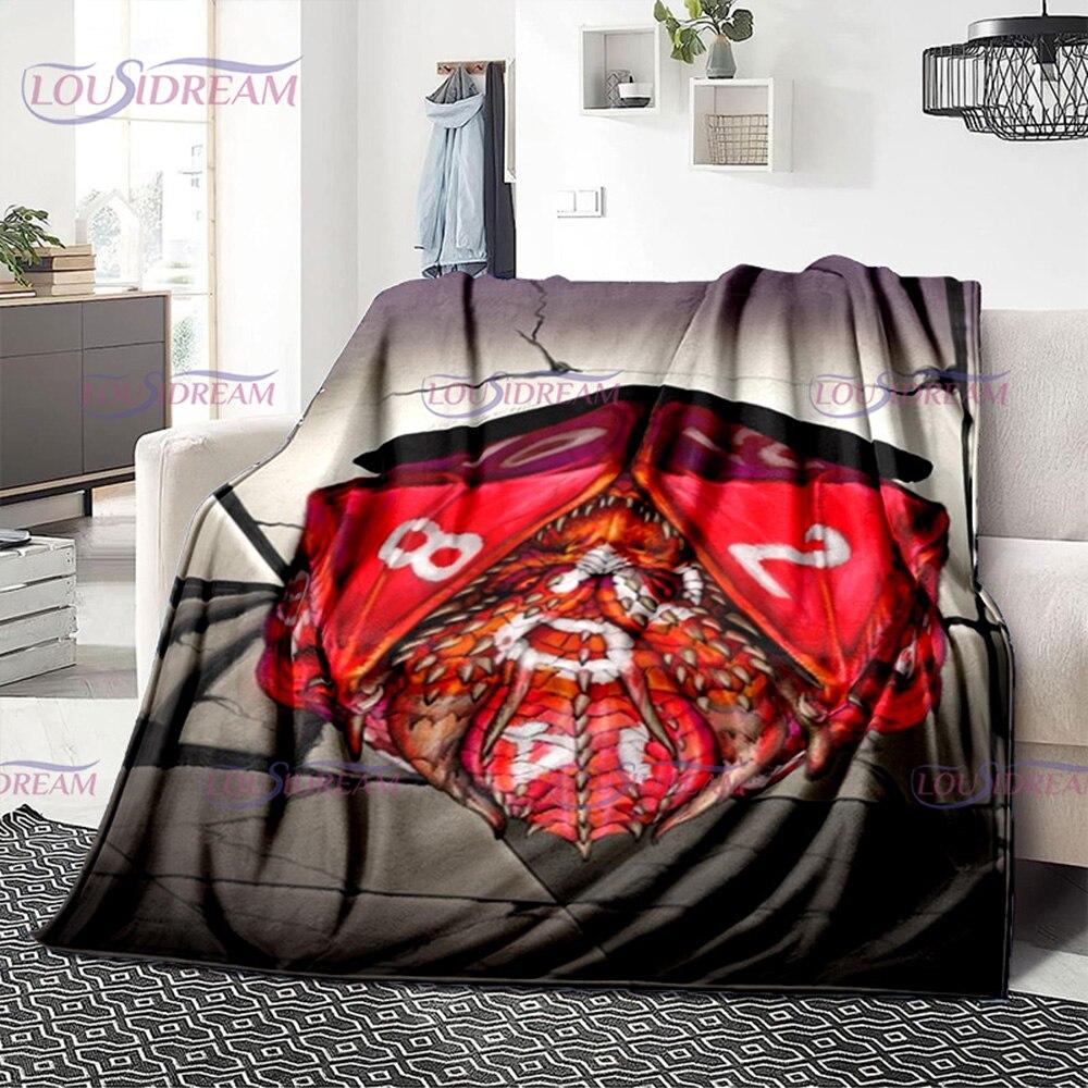 Buntes Geometrie-Muster, Klimaanlage, Flanelldecke, Bürozimmer, warm und bequem, Sofa, D20, Würfel-bedruckte Decke, Geschenk