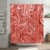 Swirls Shower Curtain Modern Style Print Waterproof Bath Decoration Red White Abstract Pattern Shiny Bathroom Decor 72x96 inches