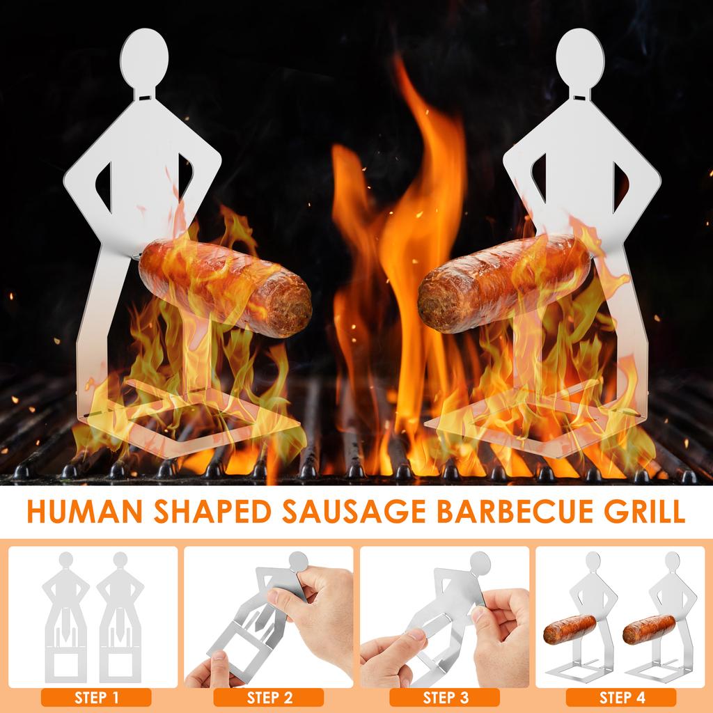 2/4 ks držák na klobásy na grilování Nerezová ocel Držáky na grilování hot dogů Přenosný stojan na hot dogy a klobásy pro kempování Příslušenství pro BBQ
