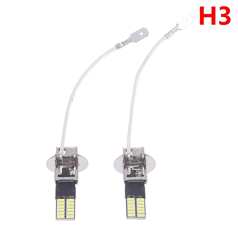 

2Pcs H3 H1 Led Bulbs For Fog Lights 24 Smd White 12V Led Fog Light Running Lamp as the picture