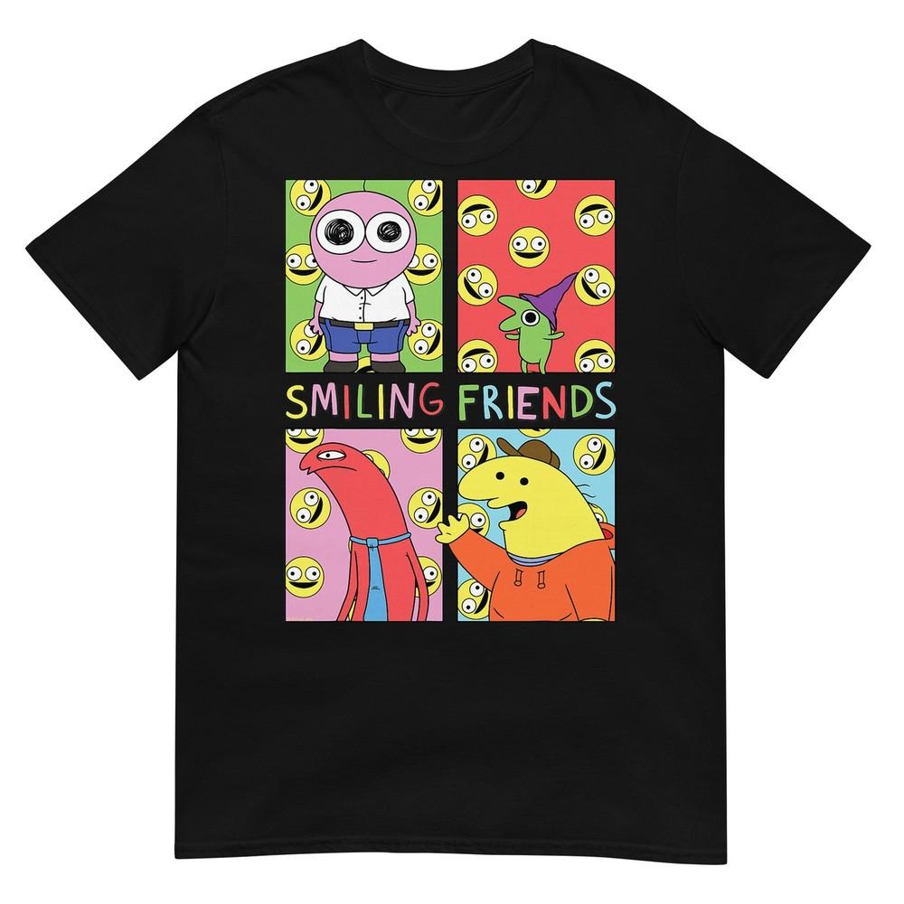Поп-арт персонажи Smiling Friends, сетка, смешной мультяшный T-shirt 3XL