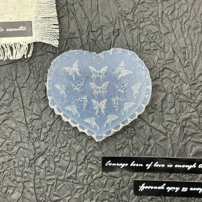 Rose Blomst Sommerfugl 3D Silikon Negler Form Tulipan Negler Maler DIY Neglekunst Dekor Myk Stemplingsform Manikyr Design Verktøy