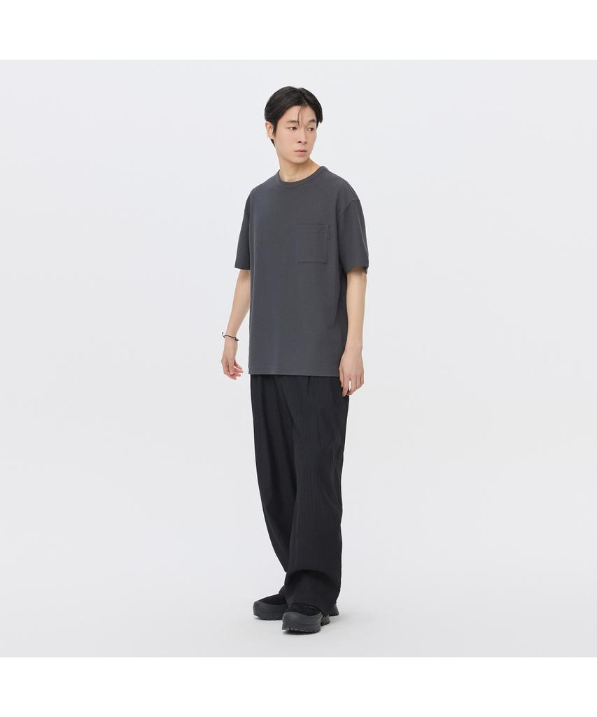 Keoseuuteommellou Navy Loose Fit Tucked Pleats Pants Cwpam26432Nyd