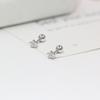 Small Flower Diamond Inlaid Earrings with Threaded Buckle – Versatile Ear Studs for a Sweet, High-End Look