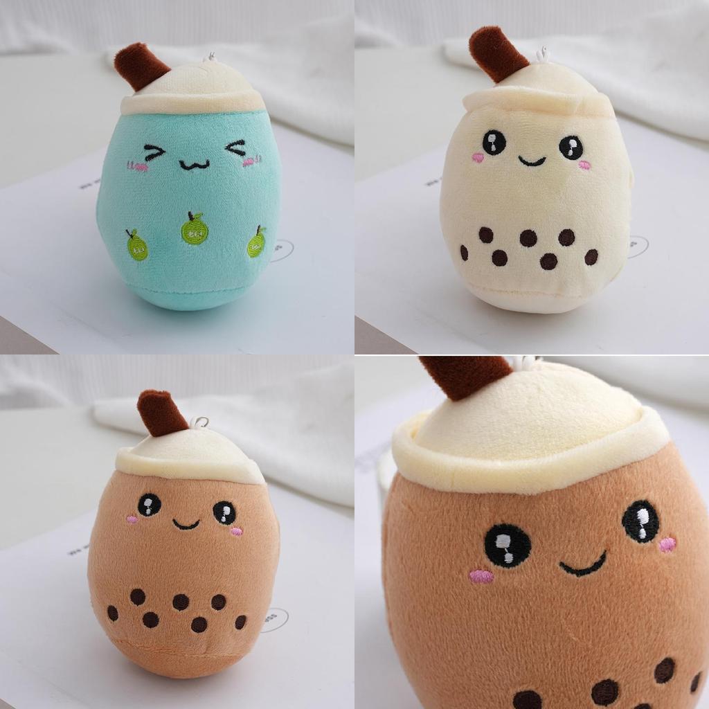 Cute Plush Pearl Milk Tea Keychain Pendant Bag Backpack Doll Gift Accessory