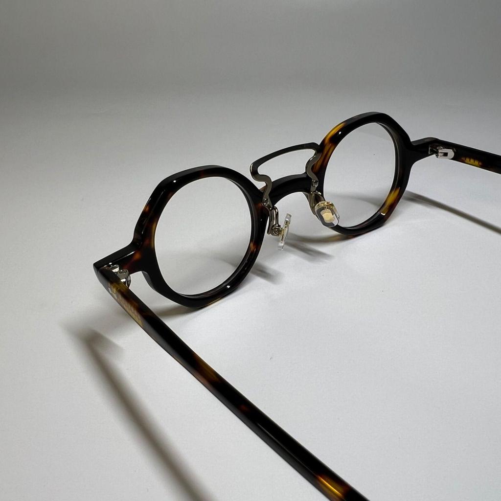 Used New and unused Sunglasses Glasses Eyewear French Vintage Round Round Glasses Boston Retro Tortoiseshell Brown Demi Men's Women's Unisex G-2