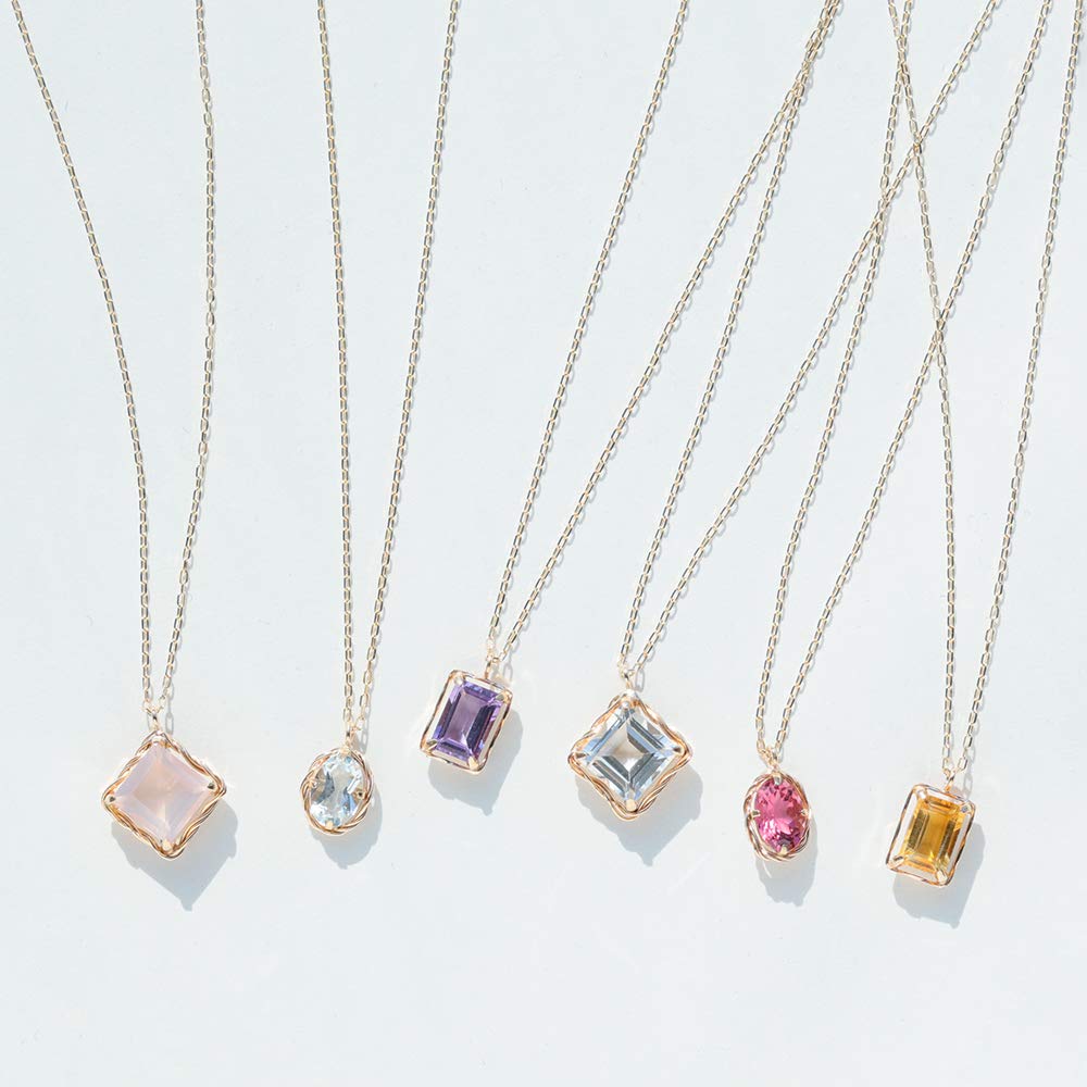 10K Yellow Gold K10 Yellow Gold Pink Tourmaline Necklace [L&CO.] 63-7854