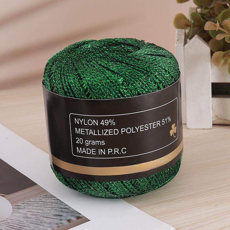 

2mm 120Meters Metallic PET Thread for Hand Knitting Gold and Silver Yarn for DIY Craft Decorative Thread for Bag Embroidery