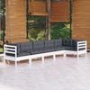 6 Pcs Garden Set with Cushions Pine Wood