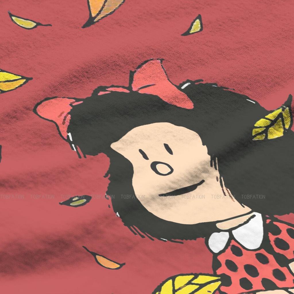 Autumn Leaves Quino Comic Argentino 4xl Tshirt Mafalda Cartoon Style Tops Casual T Shirt Female Tee Unique