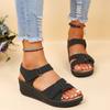 New 2024 Large Casual Fish Mouth Sandals Women's Outwear Shake Thread Shoes Roman Style Sandals