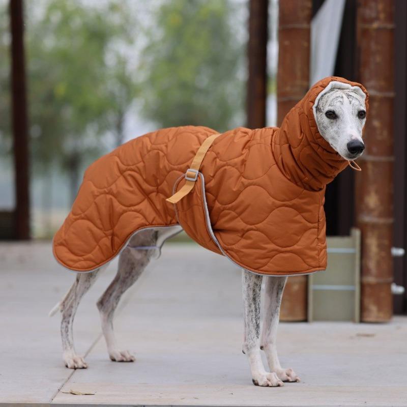 

Dog Winter Warm Coat for Whippet Greyhound Hooded Windproof Thickened Pet Clothing Adjustable Cold Weather Apparel Sighthounds S