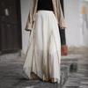 Handmade Tencel Spliced Color Block Midi Skirt