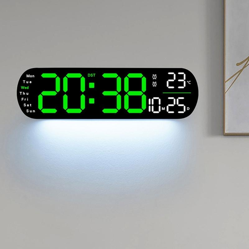 Stylish LED Digital Alarm Clock with Adjustable Brightness Wall Mount Clock Perfect for Bedroom, Offices,Home Decors