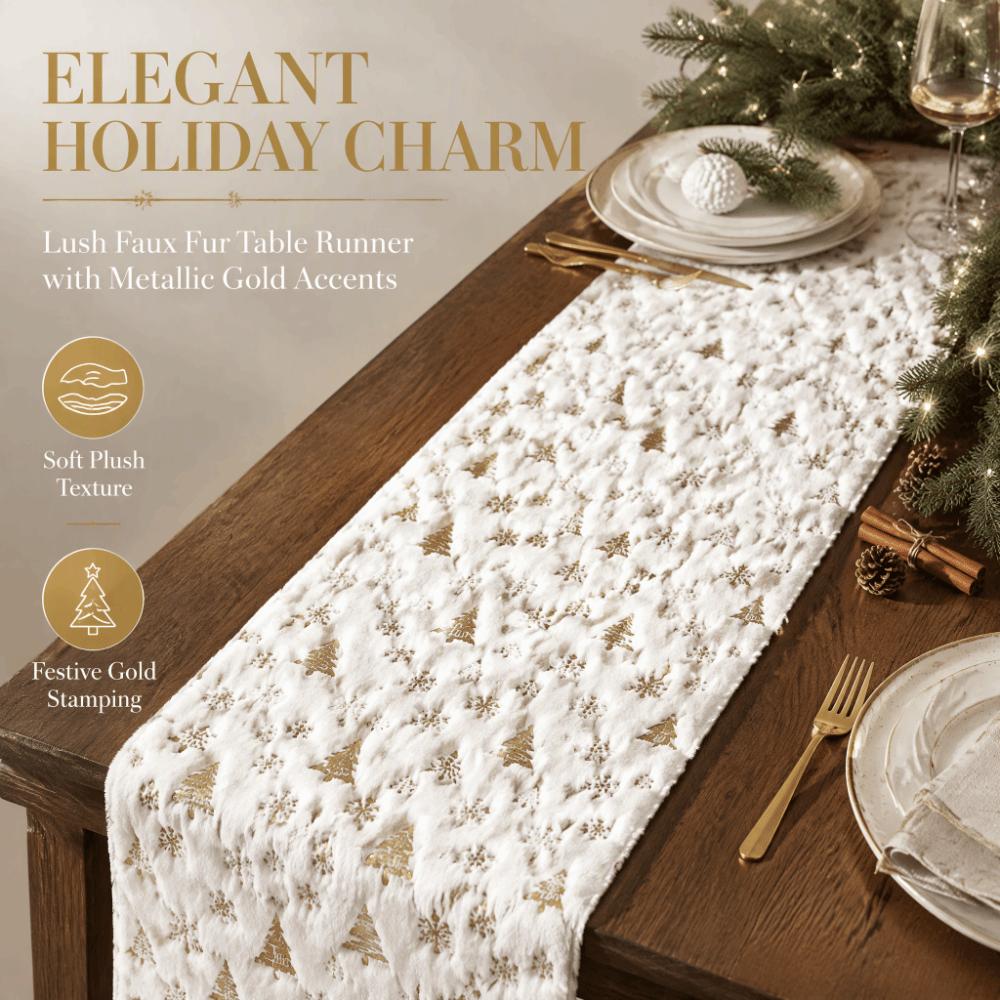 Christmas Tree Pattern Christmas Table Runner Embroidered Cabinet Cover Towel Dinner Party