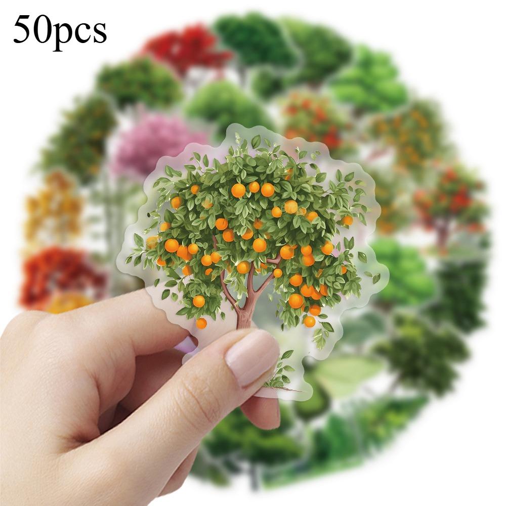 

50pcs Cute Transparent Forest Secret Stickers Natural Forest Plant Landscape Decal Laptop Phone Decoration Scrapbooking Stickers