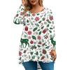 Women's Fashionable Casual Long Sleeved Plus Size  Print Top Plus Size Floral Print Top