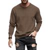 Herren 2025 Gestricktes Jacquard-Baumwoll-Rundhals-Sweatshirt - Langarm, Lockere Passform, Vielseitiges Lässiges Basis-Shirt