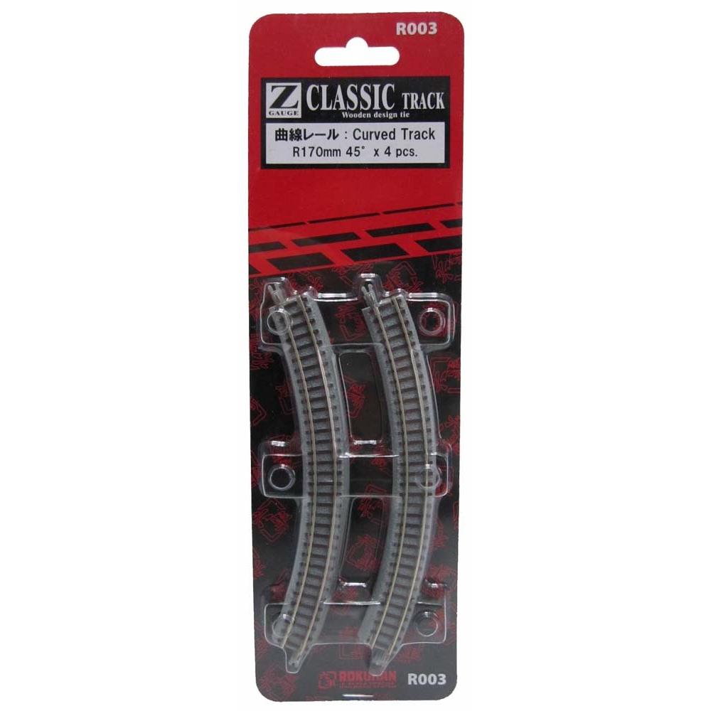 Rokuhan Z Gauge R003 Curved Track R170mm 45 Model Train Railroad Rail Curve