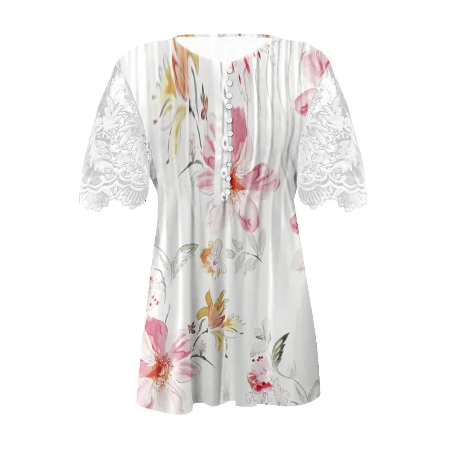 

Женская кружевная футболка с v-образным вырезом и коротким рукавом, модный пуловер в рубчик L