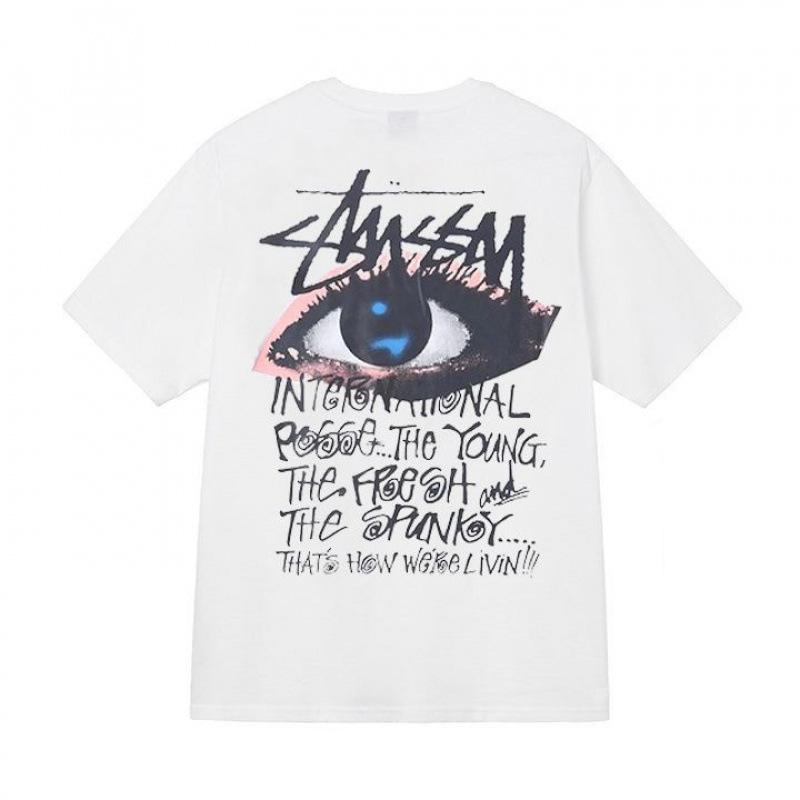 Grenzüberschreitende europäische und amerikanische Trendmarken, eine Vielzahl bedruckter Herren- und Damen-Kurzarm-T-Shirts, 220 Gramm lockere Streetwear-T-Shirts